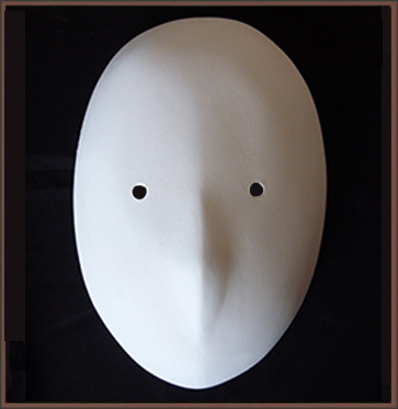 masque larvaire, masque de theatre, fabrication larvaire masque